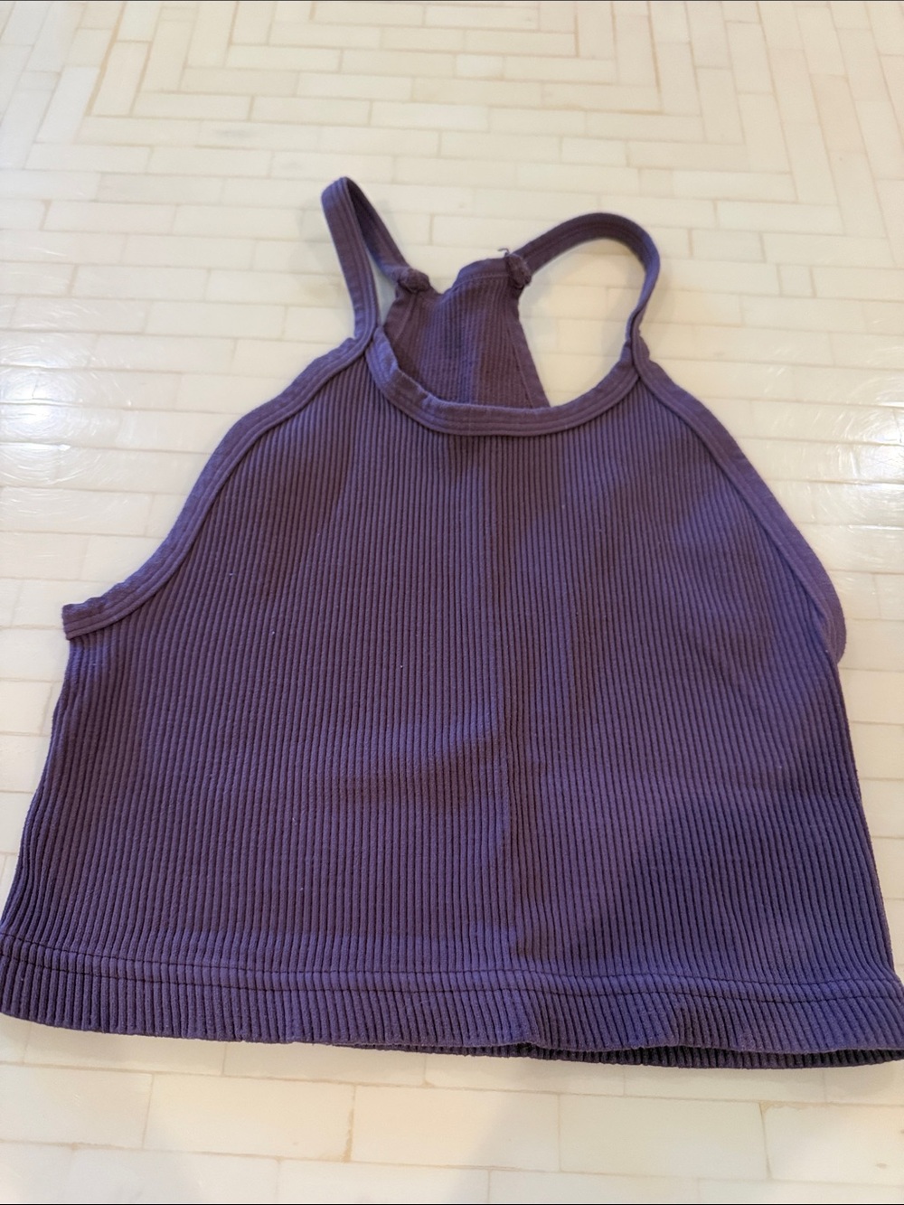 Free People Happiness Runs Crop Tank Top- Aubergine, M